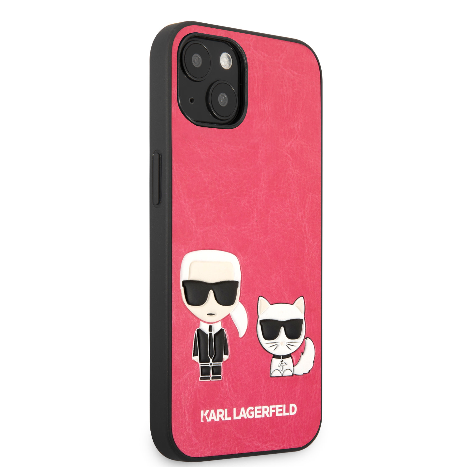 Karl Lagerfeld Karl Lagerfeld iPhone 13 Mini Hardcase Backcover - Karl & Choupette - Fuchsia, foto 4 van 6