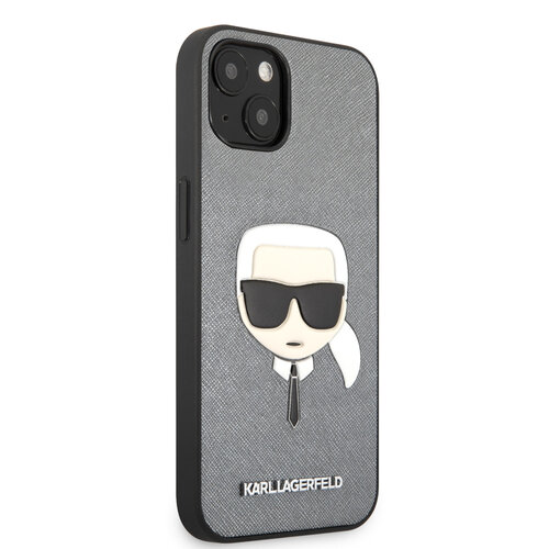 Karl Lagerfeld Karl Lagerfeld iPhone 13 Mini Hardcase Backcover - Karl's head - Zilver