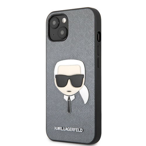 Karl Lagerfeld Karl Lagerfeld iPhone 13 Mini Hardcase Backcover - Karl's head - Zilver