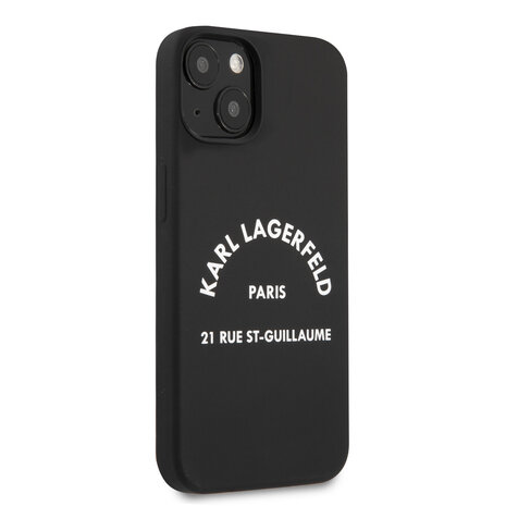 Karl Lagerfeld Karl Lagerfeld iPhone 13 Mini Hardcase Backcover - RSG White Logo - Zwart Karl Lagerfeld Karl Lagerfeld iPhone 13 Mini Hardcase Backcover - RSG White Logo - Zwart