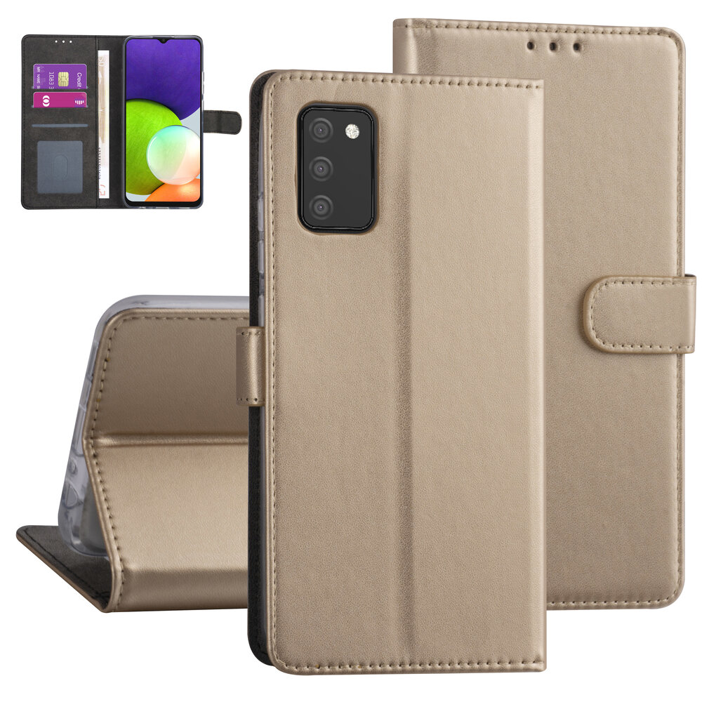 Samsung Galaxy A03s Book type housse - Or - Porte-cartes - Fermeture magnétique Samsung Galaxy A03s Book type housse - Or - Porte-cartes - Fermeture magnétique