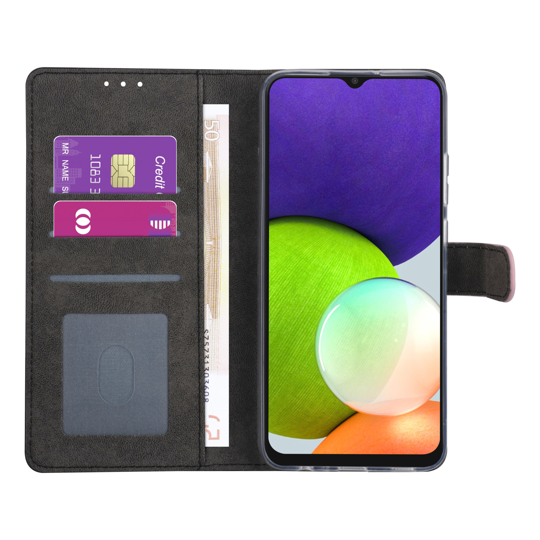 Samsung Galaxy A03s Booktype hoesje - Rose Gold - Pasjeshouder - Magneetsluiting, foto 4 van 4