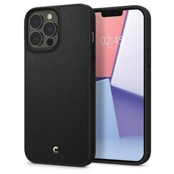 Spigen Cyrill Leather Brick iPhone 13 Pro Max Coque arrière rigide - Magsafe Compatible - Noir