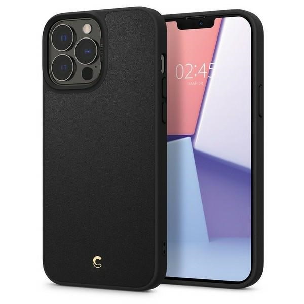 Spigen Cyrill Leather Brick iPhone 13 Pro Max Hardcase Backcover - Magsafe Compatible - Zwart