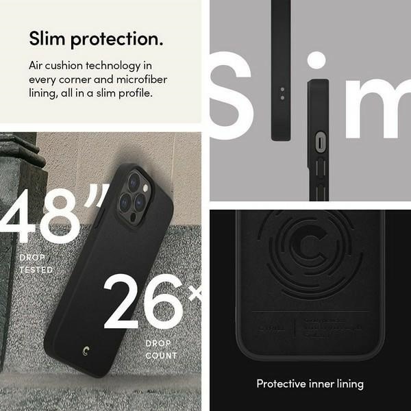 Spigen Cyrill Leather Brick iPhone 13 Pro Max Hardcase Backcover - Magsafe Compatible - Zwart, foto 6 van 6