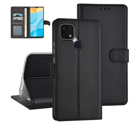 Zwart hoesje voor Oppo A15 - Book Case - Pasjeshouder - Magneetsluiting Zwart hoesje voor Oppo A15 - Book Case - Pasjeshouder - Magneetsluiting