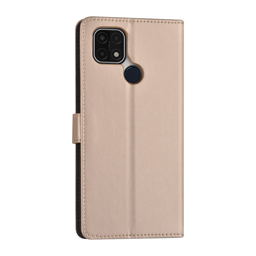 Goud hoesje voor Oppo A15 - Book Case - Pasjeshouder - Magneetsluiting Goud hoesje voor Oppo A15 - Book Case - Pasjeshouder - Magneetsluiting