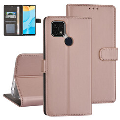 Oppo A15 Book type case - Card holder - Magnetic closure - Rose Gold