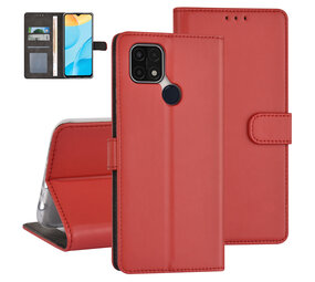 Rood hoesje voor Oppo A15 - Book Case - Pasjeshouder - Magneetsluiting Rood hoesje voor Oppo A15 - Book Case - Pasjeshouder - Magneetsluiting
