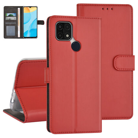 Book type housse Oppo A15 - Porte-cartes - Fermeture magnétique - Rouge Book type housse Oppo A15 - Porte-cartes - Fermeture magnétique - Rouge