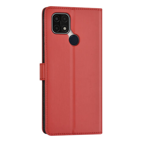 Rood hoesje voor Oppo A15 - Book Case - Pasjeshouder - Magneetsluiting Rood hoesje voor Oppo A15 - Book Case - Pasjeshouder - Magneetsluiting