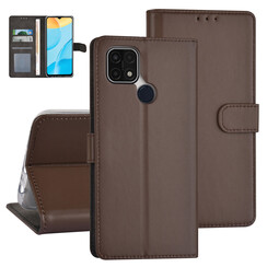 Oppo A15 Book type case - Card holder - Magnetic closure - Brown