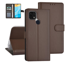Bruin hoesje voor Oppo A15 - Book Case - Pasjeshouder - Magneetsluiting Bruin hoesje voor Oppo A15 - Book Case - Pasjeshouder - Magneetsluiting