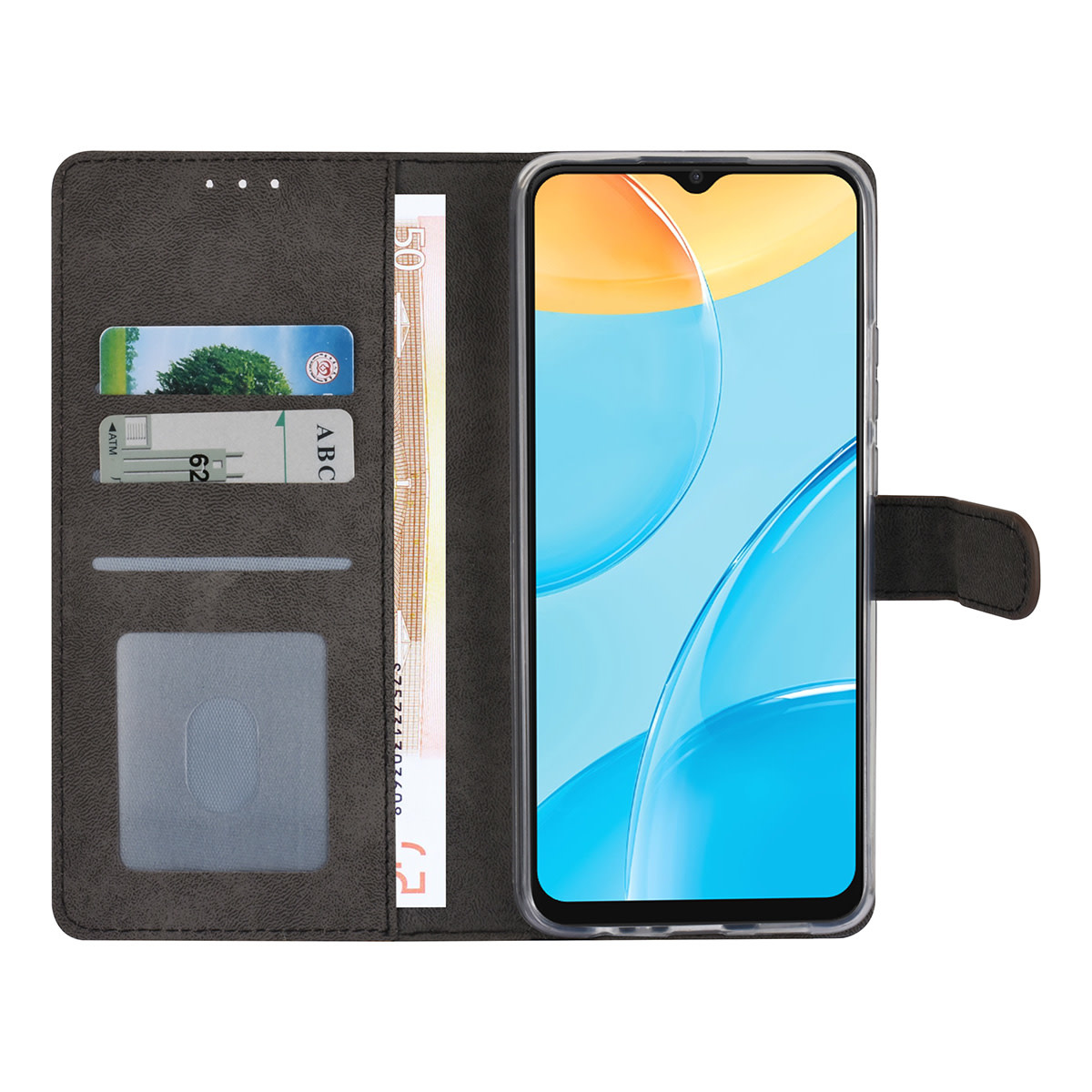 Bruin hoesje voor Oppo A15 - Book Case - Pasjeshouder - Magneetsluiting, foto 4 van 4