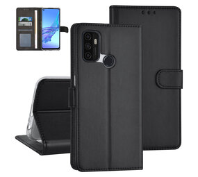 Zwart hoesje voor Oppo A53s - Book Case - Pasjeshouder - Magneetsluiting Zwart hoesje voor Oppo A53s - Book Case - Pasjeshouder - Magneetsluiting