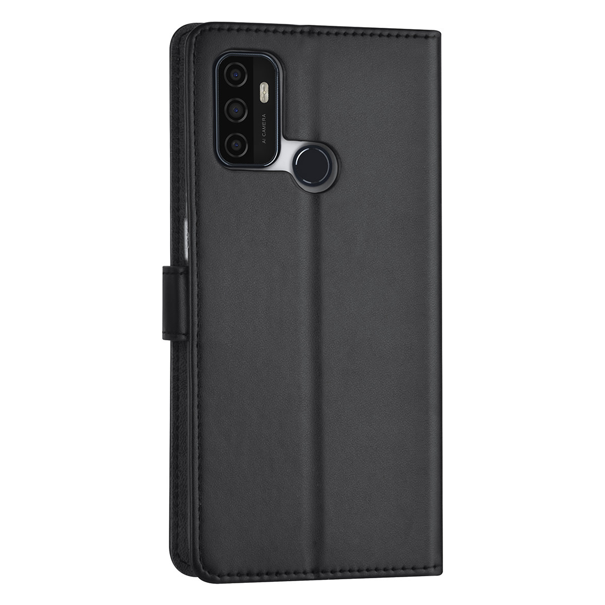 Zwart hoesje voor Oppo A53s - Book Case - Pasjeshouder - Magneetsluiting, foto 3 van 4