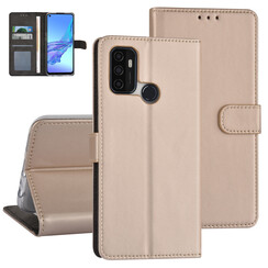 Goud hoesje voor Oppo A53s - Book Case - Pasjeshouder - Magneetsluiting