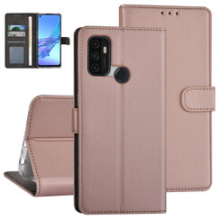 Oppo A53s Book type case - Card holder - Magnetic closure - Rose Gold