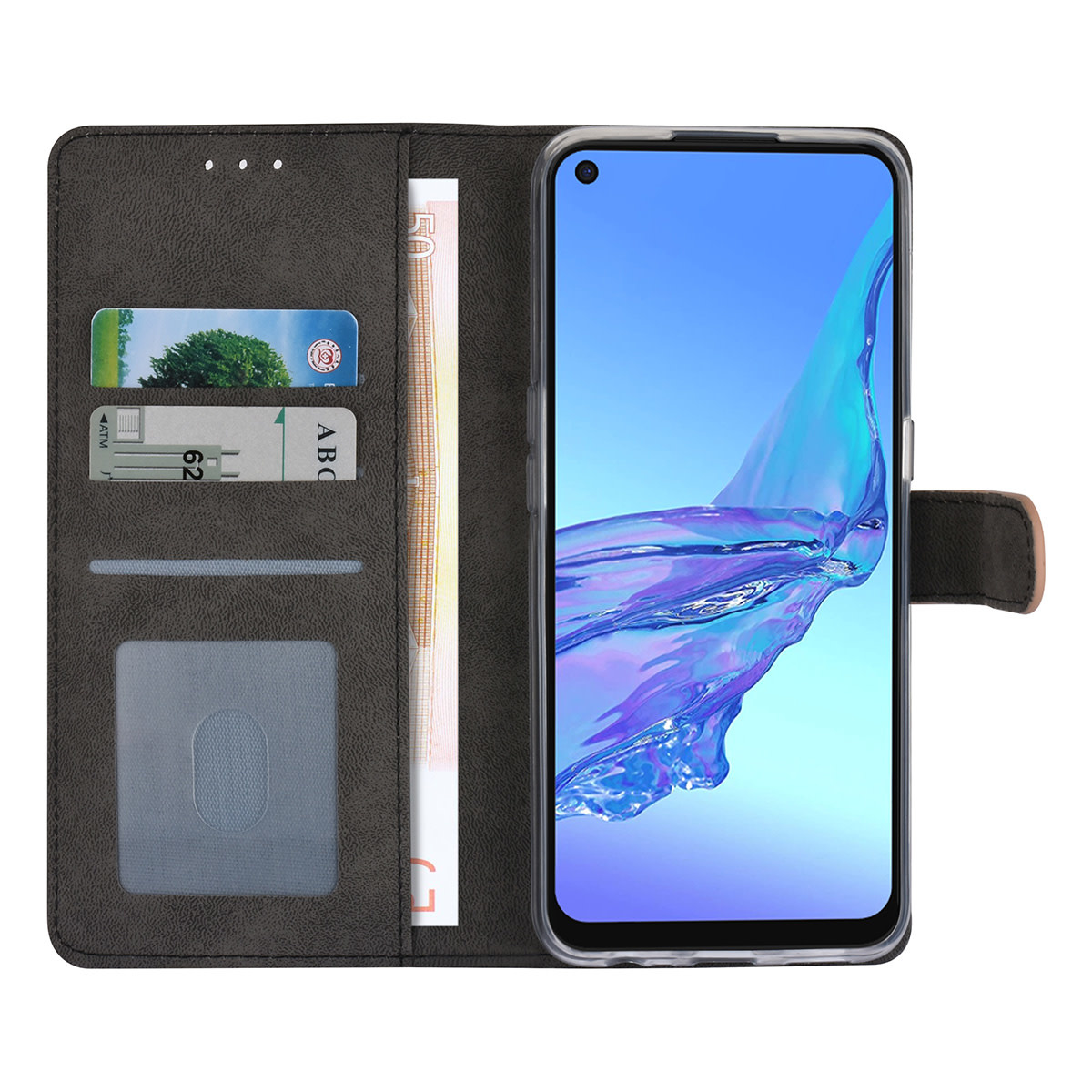 Rose Gold hoesje voor Oppo A53s - Book Case - Pasjeshouder - Magneetsluiting, foto 4 van 4