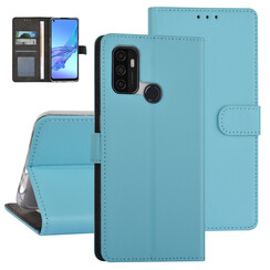 Oppo A53s Book type case - Card holder - Magnetic closure - Light Blue