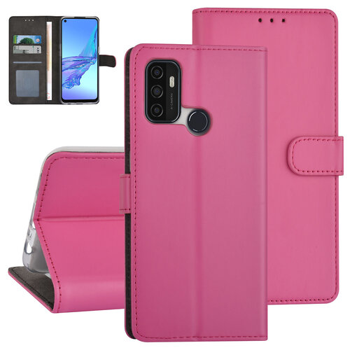 Oppo A53s Book type case - Card holder - Magnetic closure - Hot Pink