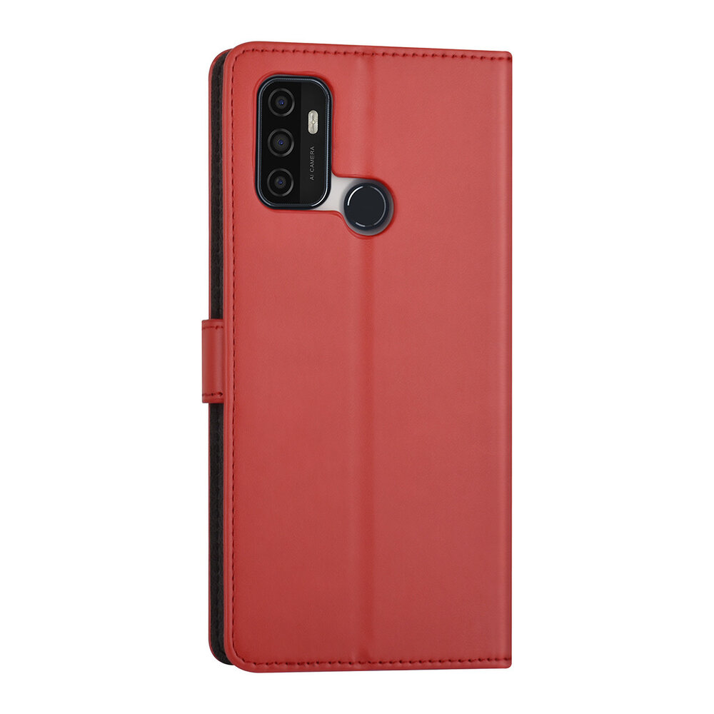 Oppo A53s Book-Case hul - Kartenhalter - Magnetverschluss - Rot Oppo A53s Book-Case hul - Kartenhalter - Magnetverschluss - Rot