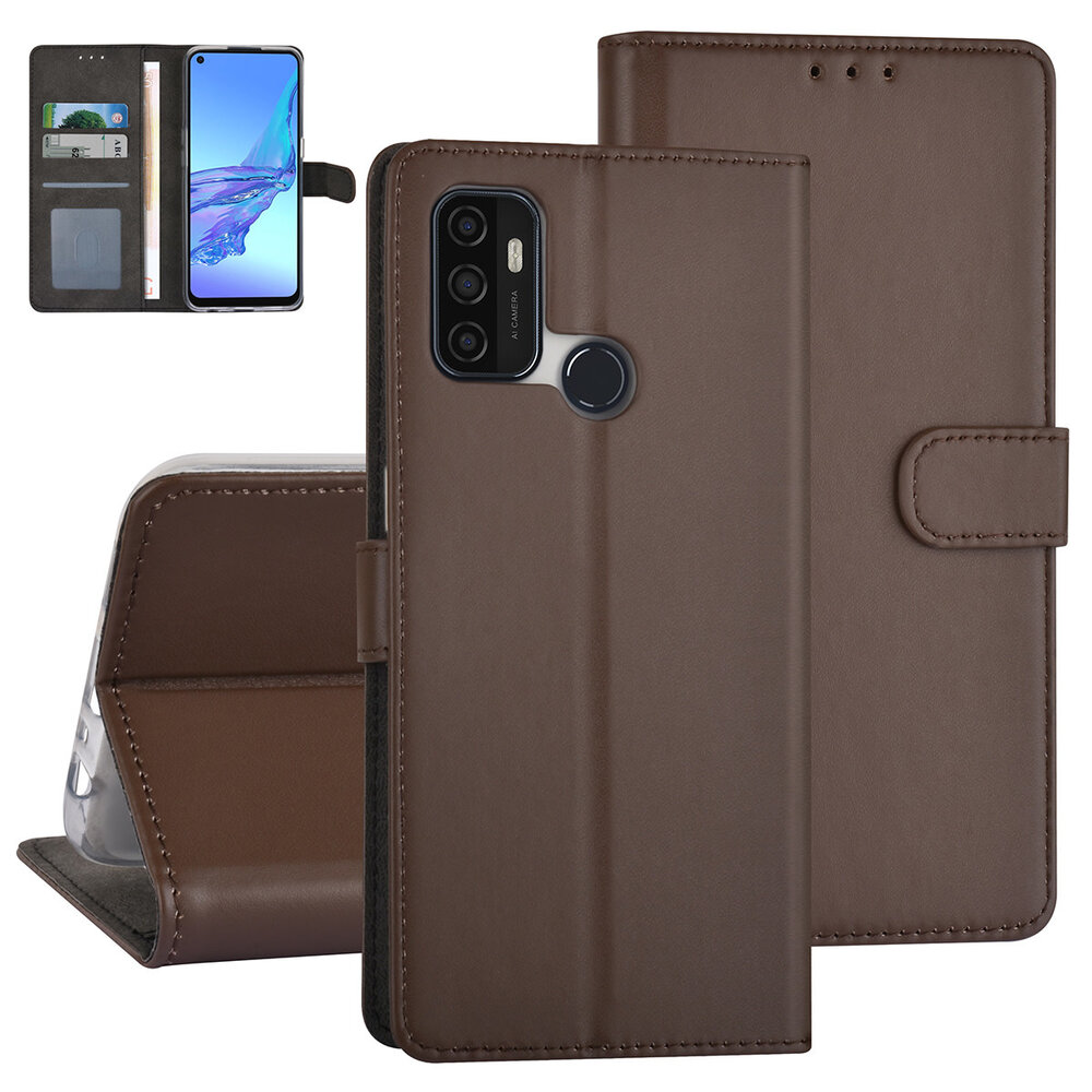 Book type housse Oppo A53s - Porte-cartes - Fermeture magnétique - Marron Book type housse Oppo A53s - Porte-cartes - Fermeture magnétique - Marron