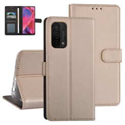 Oppo A54 5G & Oppo A74 5G Book type case - Card holder - Magnetic closure - Gold