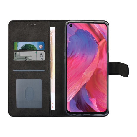 Zwart hoesje voor Oppo A54 5G & Oppo A74 5G - Book Case - Pasjeshouder - Magneetsluiting Zwart hoesje voor Oppo A54 5G & Oppo A74 5G - Book Case - Pasjeshouder - Magneetsluiting