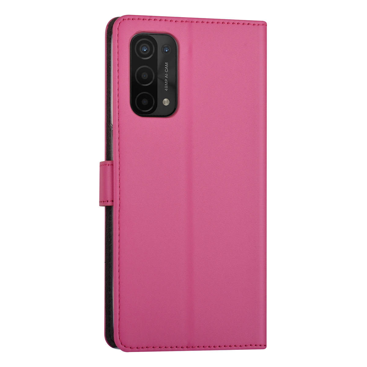 Felroze hoesje voor Oppo A54 5G & Oppo A74 5G - Book Case - Pasjeshouder - Magneetsluiting, foto 3 van 4