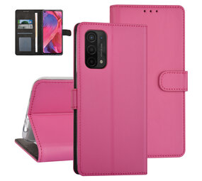 Oppo A54 5G & Oppo A74 5G Book-Case hul - Kartenhalter - Magnetverschluss - Hot Pink Oppo A54 5G & Oppo A74 5G Book-Case hul - Kartenhalter - Magnetverschluss - Hot Pink