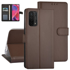 Oppo A54 5G & Oppo A74 5G Book type case - Card holder - Magnetic closure - Brown