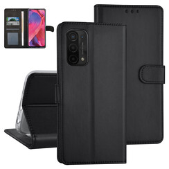 Zwart hoesje voor Oppo A74 5G & Oppo A54 5G - Book Case - Pasjeshouder - Magneetsluiting