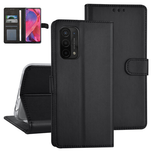 Oppo A74 5G & Oppo A54 5G Book type case - Card holder - Magnetic closure - Black