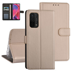 Goud hoesje voor Oppo A74 5G & Oppo A54 5G - Book Case - Pasjeshouder - Magneetsluiting