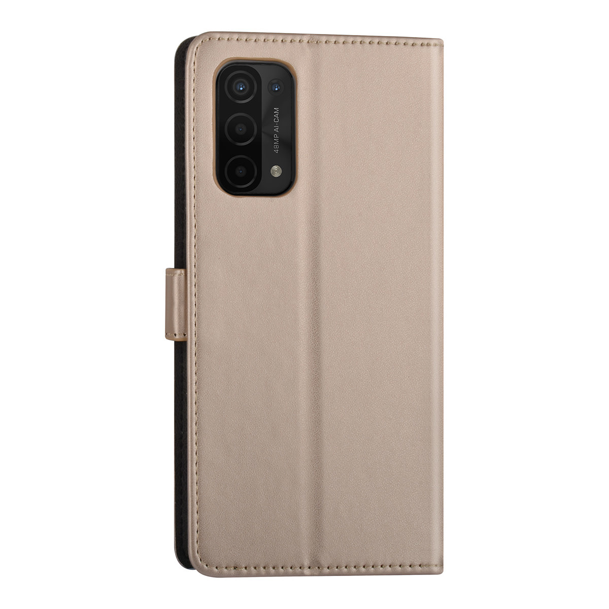 Goud hoesje voor Oppo A74 5G & Oppo A54 5G - Book Case - Pasjeshouder - Magneetsluiting, foto 3 van 4