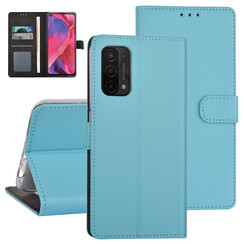 Oppo A74 5G & Oppo A54 5G Book type case - Card holder - Magnetic closure - Light Blue