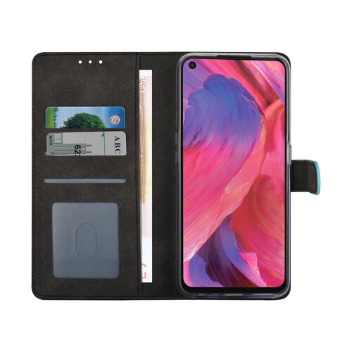 Oppo A74 5G & Oppo A54 5G Book type case - Card holder - Magnetic closure - Light Blue