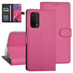 Oppo A74 5G & Oppo A54 5G Book type case - Card holder - Magnetic closure - Hot Pink