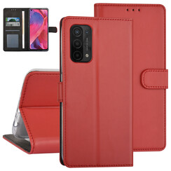 Rood hoesje voor Oppo A74 5G & Oppo A54 5G - Book Case - Pasjeshouder - Magneetsluiting