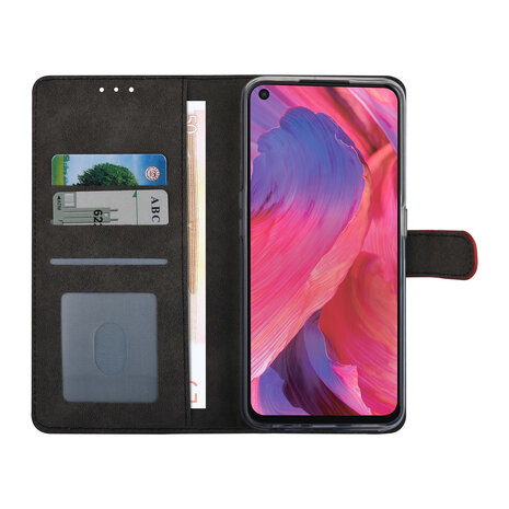 Rood hoesje voor Oppo A74 5G & Oppo A54 5G - Book Case - Pasjeshouder - Magneetsluiting Rood hoesje voor Oppo A74 5G & Oppo A54 5G - Book Case - Pasjeshouder - Magneetsluiting