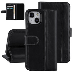 UNIQ Accessory Zwart hoesje voor iPhone 13 & 14 - Book Case - Pasjeshouder voor 3 pasjes - Magneetsluiting