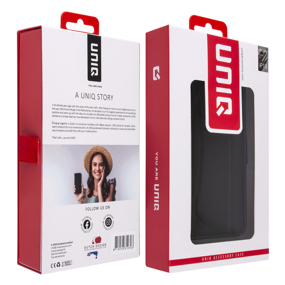 UNIQ Accessory UNIQ Accessory Book-Case hul iPhone 13 & 14 - Kartenhalter - Magnetverschluss - Schwarz UNIQ Accessory UNIQ Accessory Book-Case hul iPhone 13 & 14 - Kartenhalter - Magnetverschluss - Schwarz