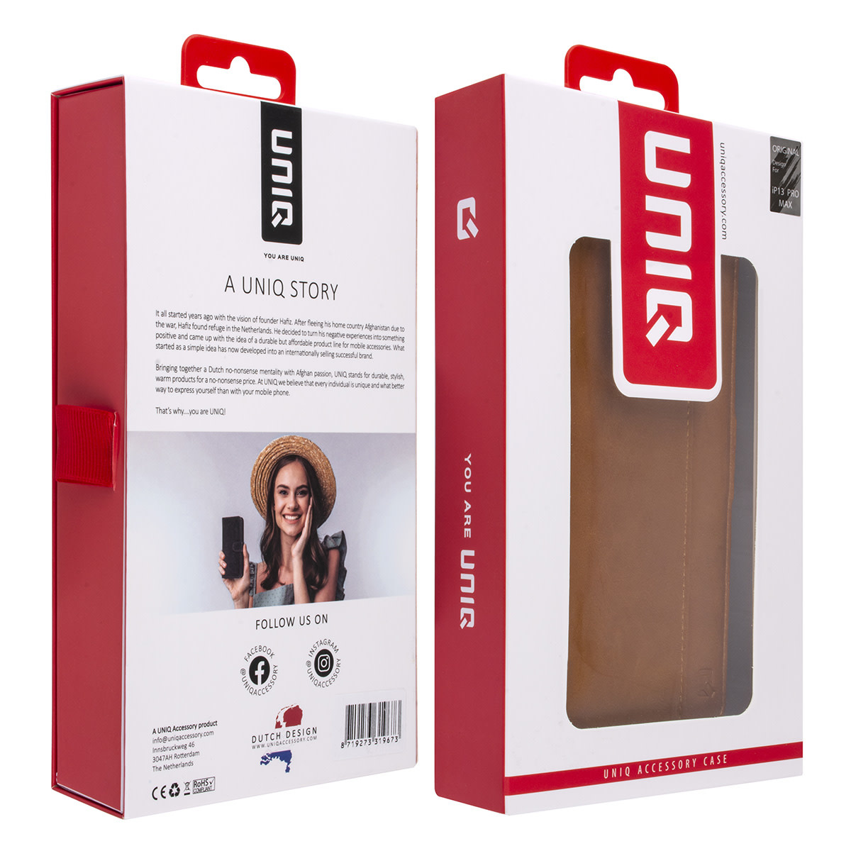 UNIQ Accessory UNIQ Accessory Bruin hoesje voor iPhone 13 Pro Max - Book Case - Pasjeshouder voor 3 pasjes - Magneetsluiting, foto 5 van 5