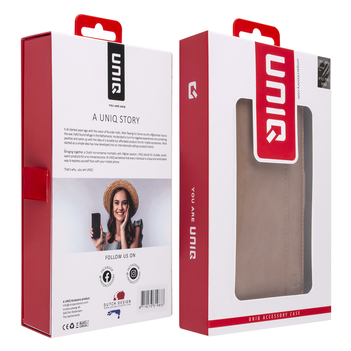 UNIQ Accessory UNIQ Accessory Roze hoesje voor iPhone 13 Pro Max - Book Case - Pasjeshouder voor 3 pasjes - Magneetsluiting, foto 5 van 5