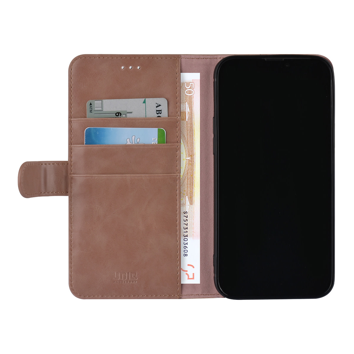 UNIQ Accessory UNIQ Accessory Roze hoesje voor iPhone 13 Pro Max - Book Case - Pasjeshouder voor 3 pasjes - Magneetsluiting, foto 4 van 5