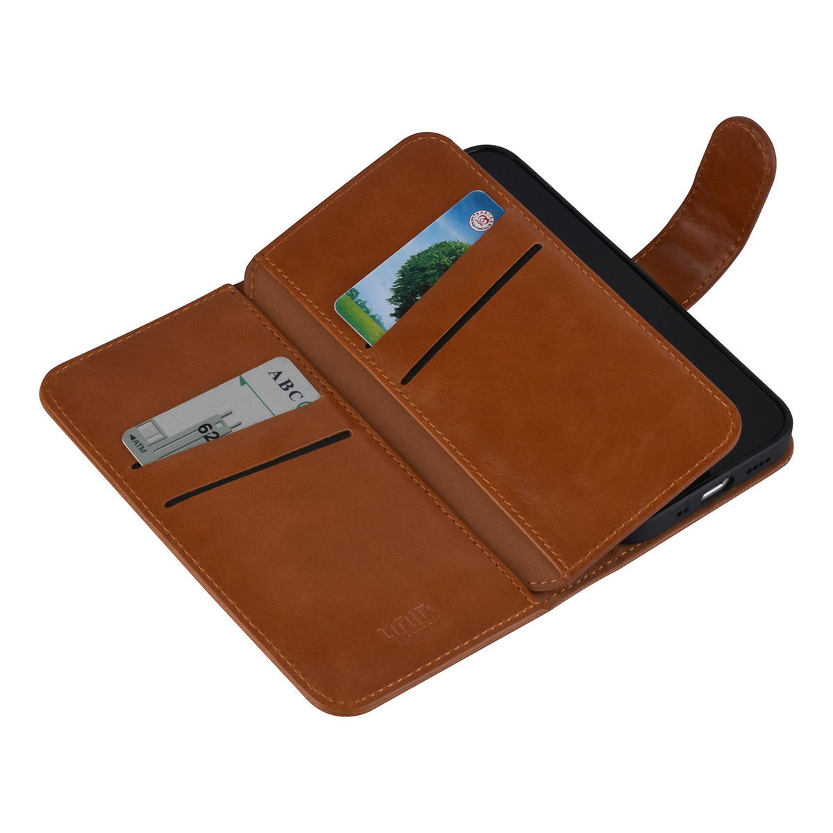UNIQ Accessory UNIQ Accessory Bruin hoesje voor iPhone 13 Mini - Book Case - Pasjeshouder voor 9 pasjes - Magneetsluiting, foto 5 van 6