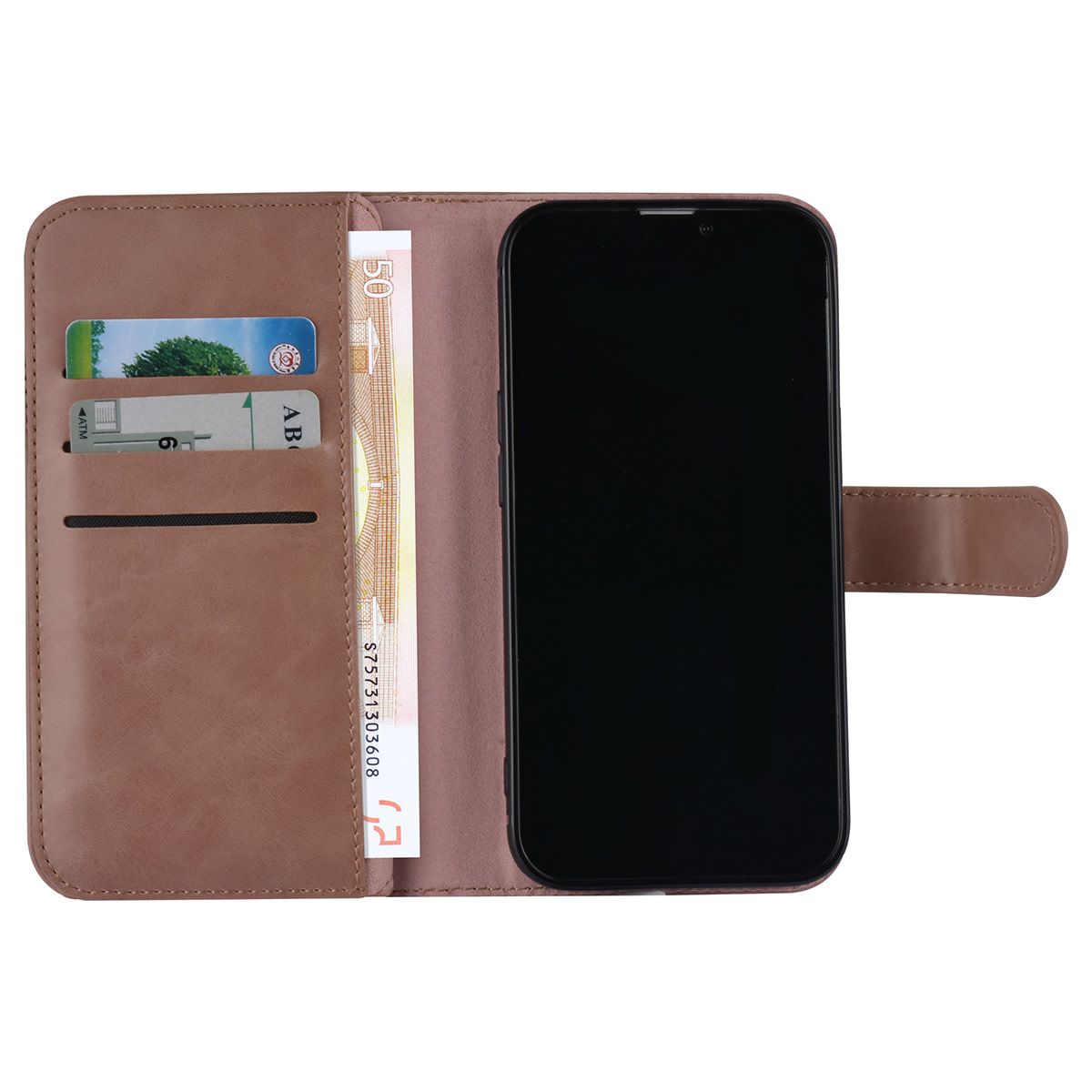 UNIQ Accessory UNIQ Accessory Roze hoesje voor iPhone 13 & 14 - Book Case - Pasjeshouder voor 9 pasjes - Magneetsluiting, foto 5 van 6