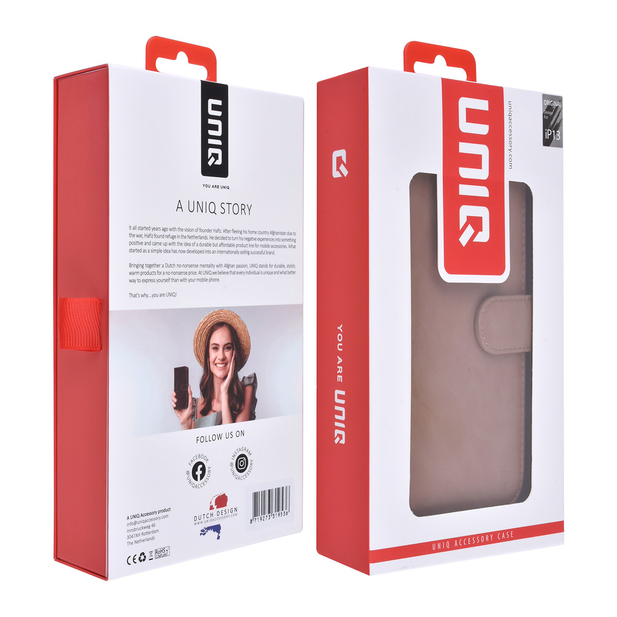 UNIQ Accessory UNIQ Accessory Roze hoesje voor iPhone 13 & 14 - Book Case - Pasjeshouder voor 9 pasjes - Magneetsluiting, foto 6 van 6