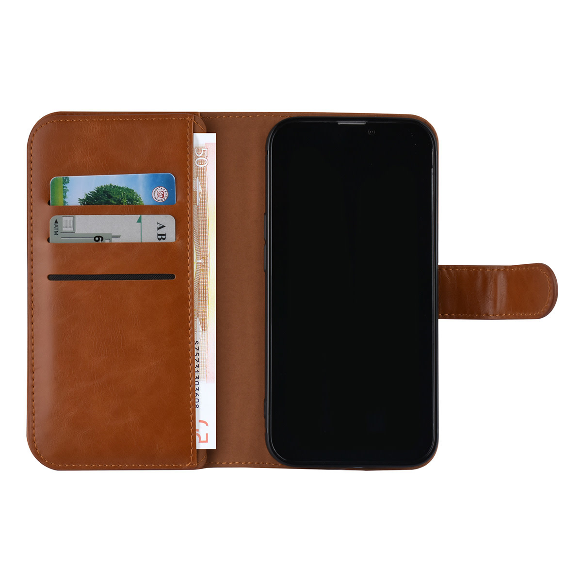 UNIQ Accessory UNIQ Accessory Bruin hoesje voor iPhone 13 Pro - Book Case - Pasjeshouder voor 9 pasjes - Magneetsluiting, foto 5 van 6